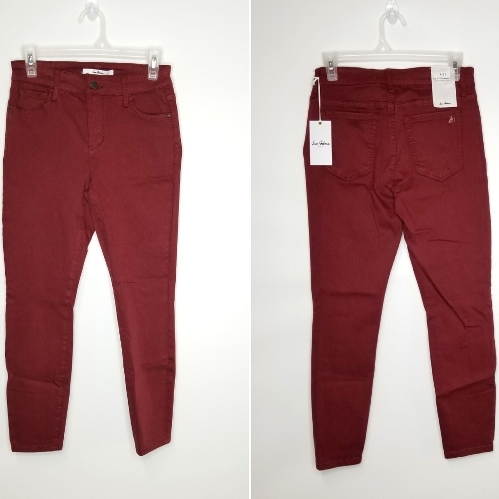 Sam Edelman The Kitten Skinny Women's Burgundy Mid Rise Ankle Pants, size 4/27